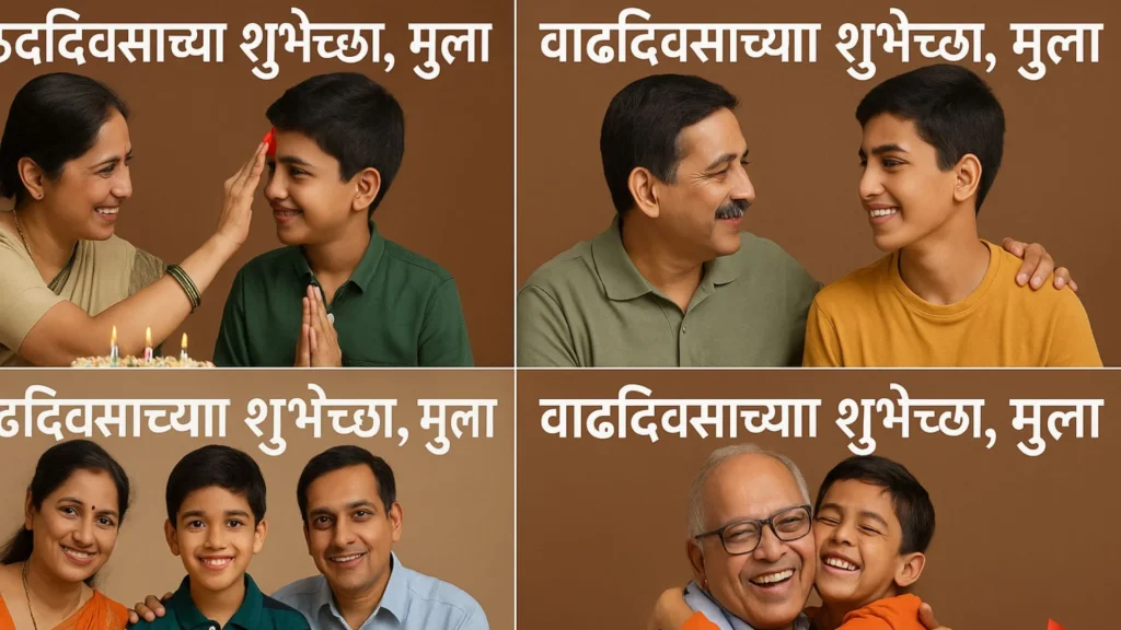 Collage of parents and grandparents blessing son
