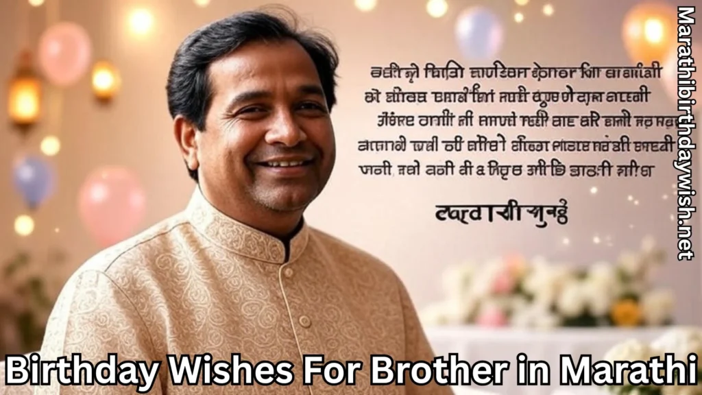 Elder brother with birthday wishes for brother in marathi text overlay and balloons