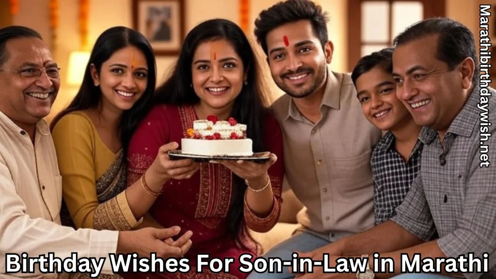 Family celebrating son-in-law’s birthday with cake at home