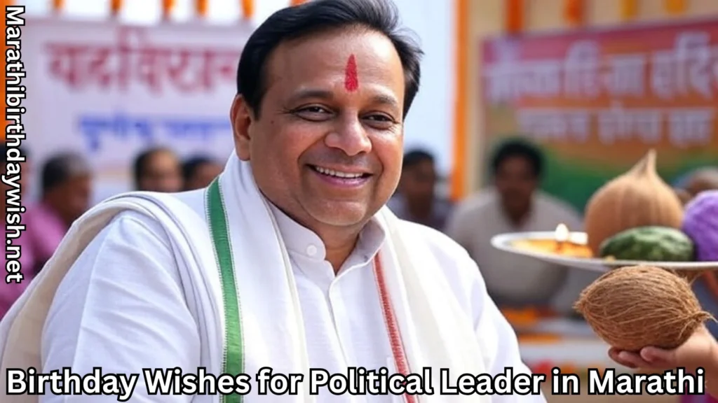 Indian politician smiling during birthday event with traditional greetings
