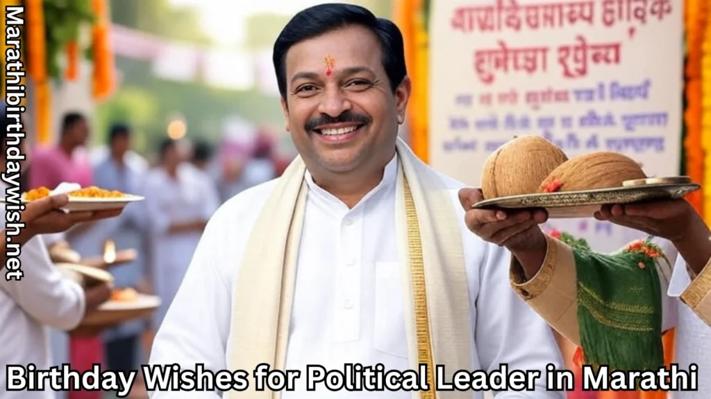 Leader being offered coconut and sweets on birthday in public celebration