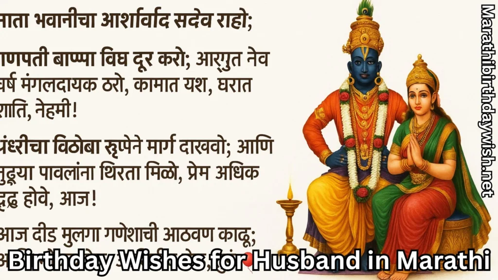 Marathi birthday prayer wishes with Vitthal Rukmini image