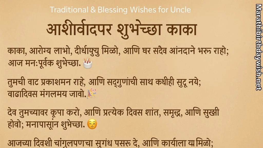 Marathi poster, Traditional & blessing birthday wishes for uncle
