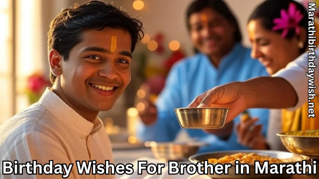 Smiling brother during traditional birthday celebration with family