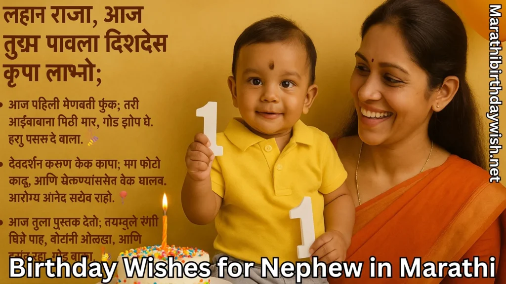 Toddler nephew holding number 1 celebrating first birthday with mom