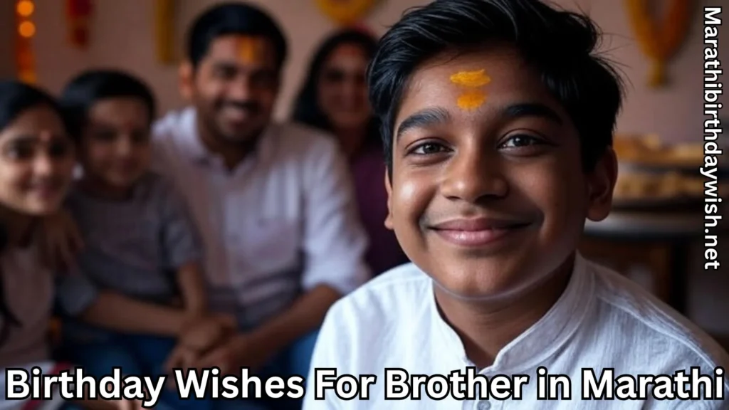 Young boy smiling with family during birthday celebration at home