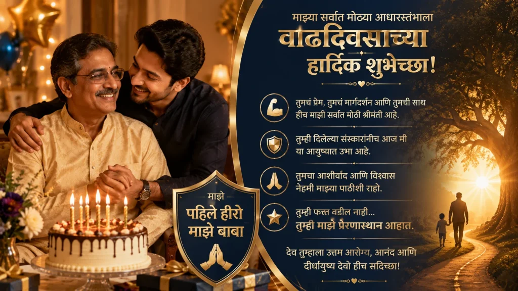 Heartfelt Marathi birthday wishes for father with family celebration