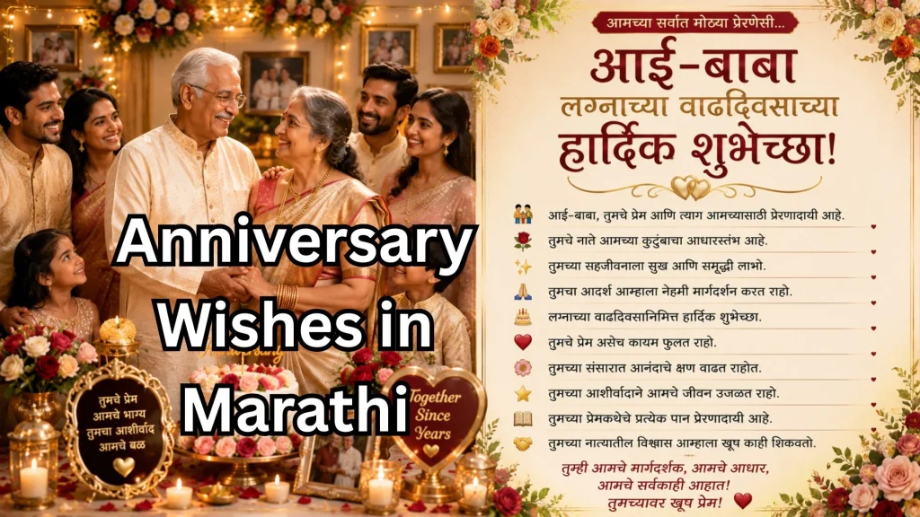 Parents wedding anniversary wishes in Marathi with family celebration